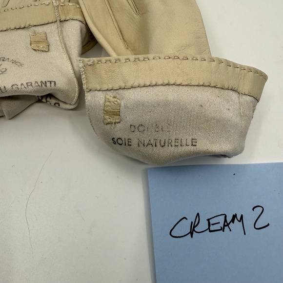 Unworn ,Vintage Deep Cream Fine Buttersoft Kidskin Gloves, Barnier, … - Picture 6 of 8